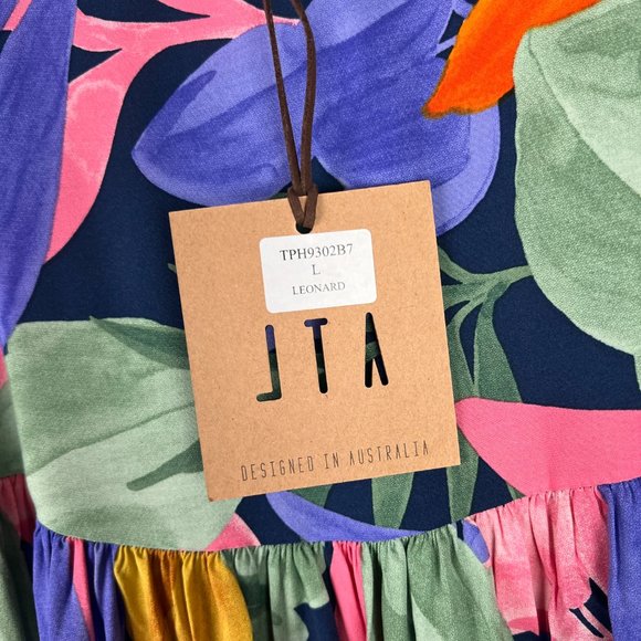 NWT Abel the Label Leonard Floral Leaf Maxi Skirt Slits Size Large L NEW - Picture 9 of 14